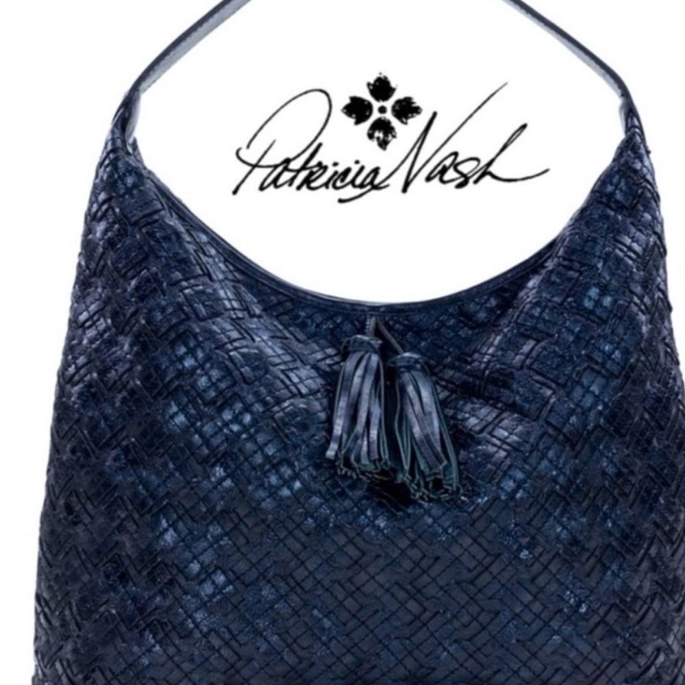 ** Patricia Nash ** Woven textured hobo blue Woven Shoulder Bag